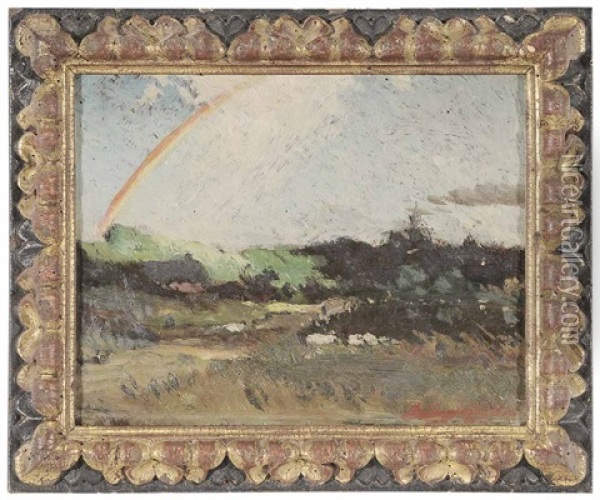 Rainbow Over A Mountain Ridge Oil Painting - Elliot Daingerfield