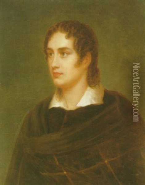 Portrait Of George Gordon, 6th Baron Byron Oil Painting - William Edward West