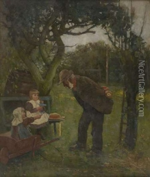 Neve Neve Knick Knack, Which Hand Will You Tack? Oil Painting - Robert Gemmell Hutchison