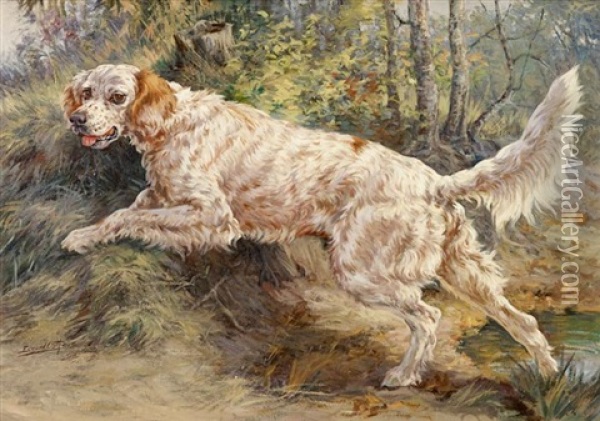 Setter In Pursuit Oil Painting - Edmund Henry Osthaus