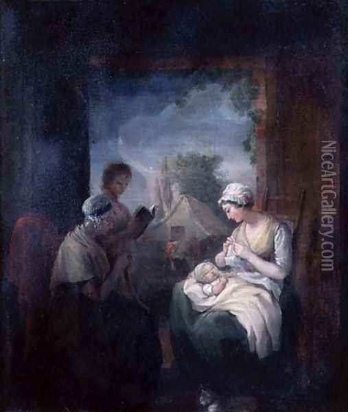 A Quiet Time, c.1810 Oil Painting - Maria Spilsbury