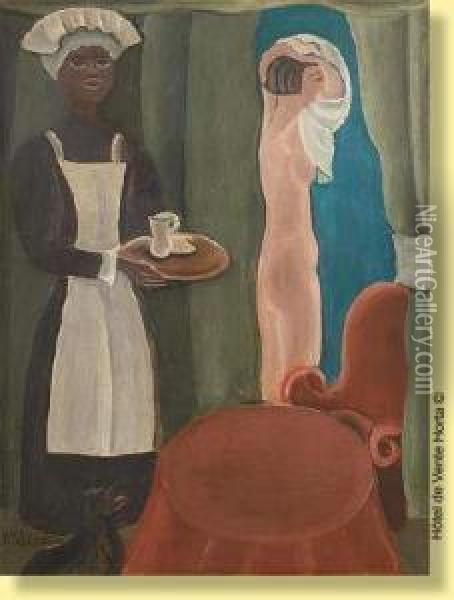 Jeune Femme Se Deshabillant Oil Painting - Ferdinand Schirren