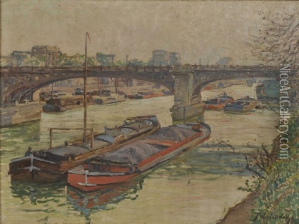 An Der Seine In Paris Oil Painting - Fritz Westendorp
