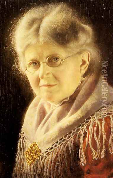 Portrait of an Elderly Woman Oil Painting - Carl Heuser