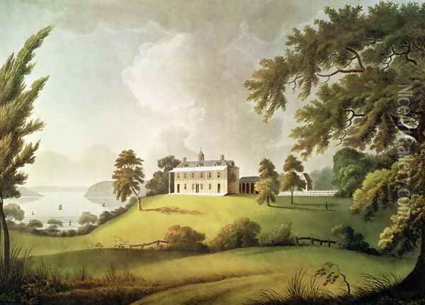 Mount Vernon, Virginia, home of George Washington, engraved by Francis Jukes 1745-1812 1800 Oil Painting - Alexander Robertson
