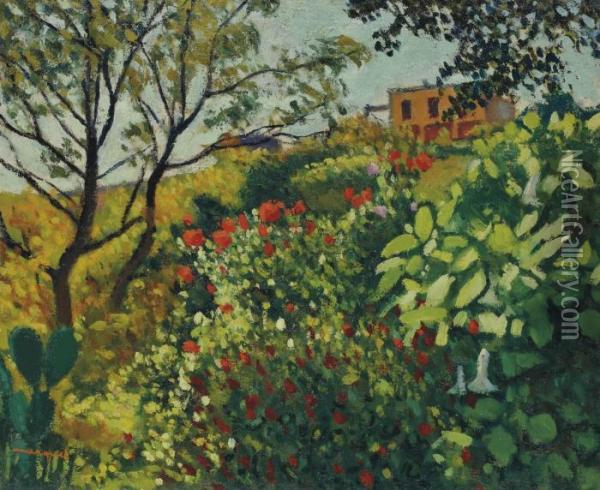 Les Geraniums, Ete Oil Painting - Albert Marquet