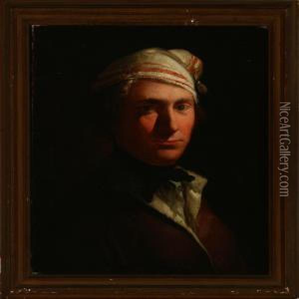 Portrait Of Ayoung Man Oil Painting - Jens Juel