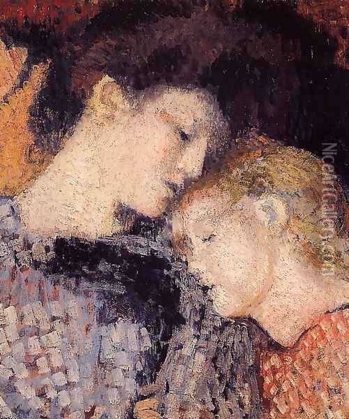 Woman and Child Oil Painting - Georges Lemmen