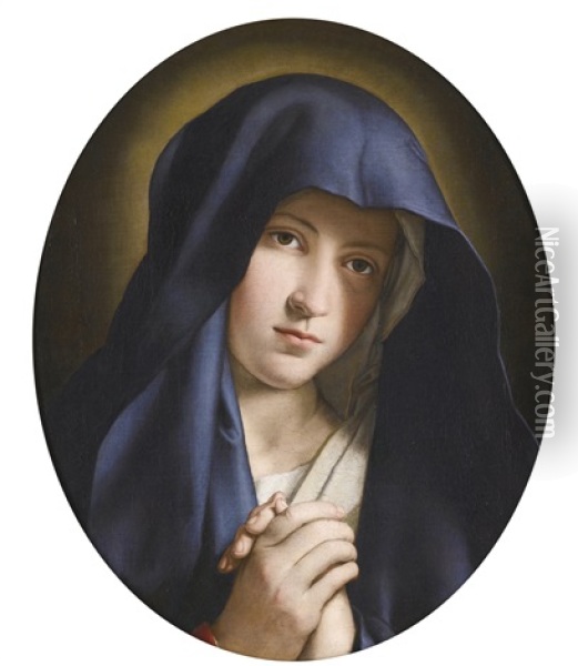 The Madonna At Prayer Oil Painting - Giovanni Battista Salvi (Il Sassoferrato)