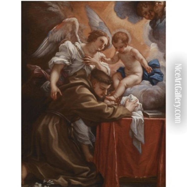 Saint Anthony Of Padua With The Christ Child Oil Painting - Carlo Maratta