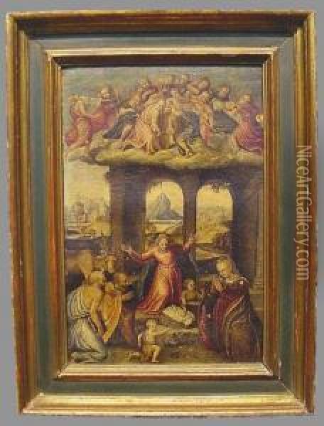 Adoration Of The Christ Child Oil Painting - Marcello Venusti