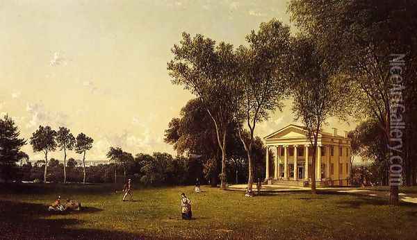 Croquet on the Lawn Oil Painting - David Johnson