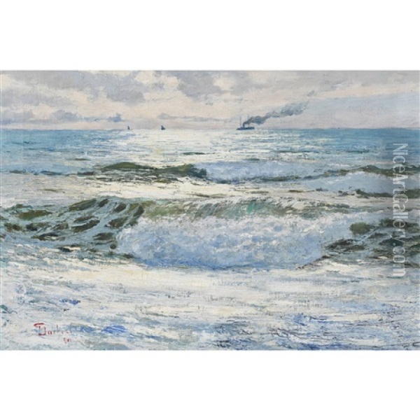 Onde Marine Oil Painting - Giuseppe Sacheri