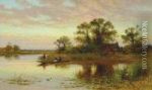 Summer On The River Oil Painting - Alfred Augustus Glendening