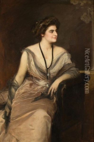 Portrait De Femme De Profil Oil Painting - Friedrich August von Kaulbach