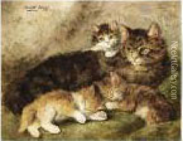 Motherly Love Oil Painting - Henriette Ronner-Knip