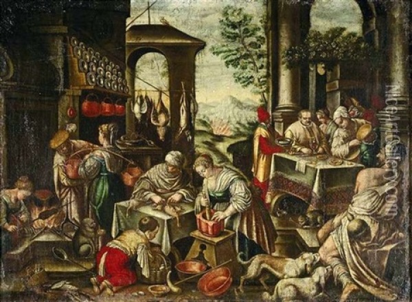Der Reiche Mann Und Der Arme Lazarus Oil Painting - Gerolamo da Ponte Bassano