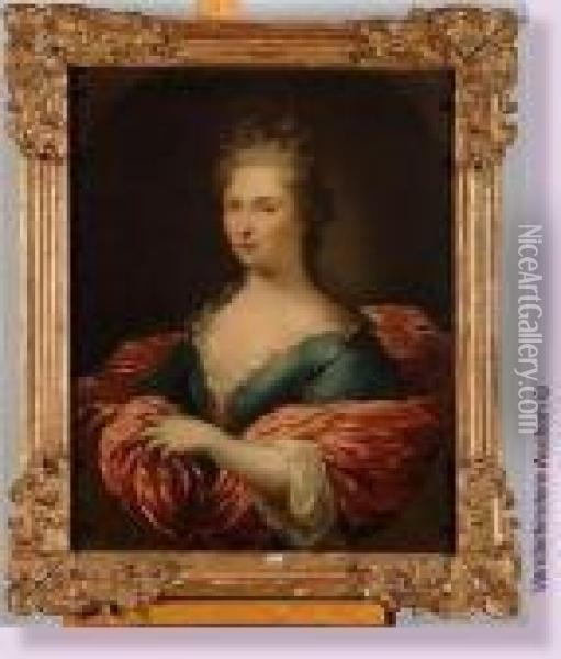 Portrait D'une Dame De Qualite Oil Painting - Nicolas de Largillierre