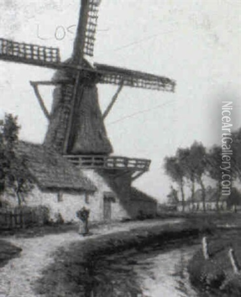 Oil Mill, Zaandam, Holland Oil Painting - William Jurian Kaula