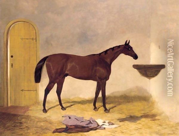 Mr Morris's Kingston In A Loose Box Oil Painting - Harry Hall