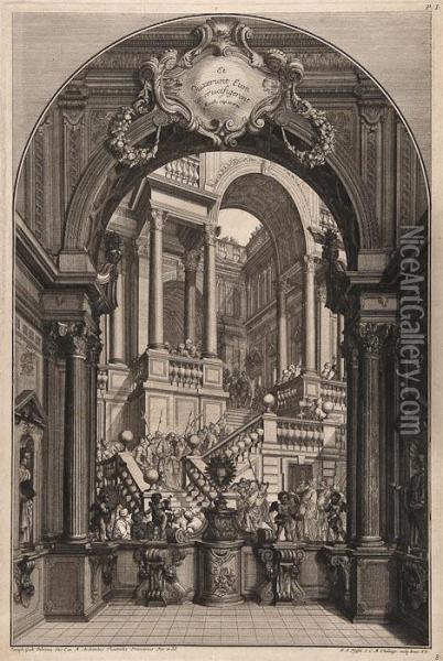 Baroque Stage Designs Oil Painting - Giuseppe Galli Bibiena
