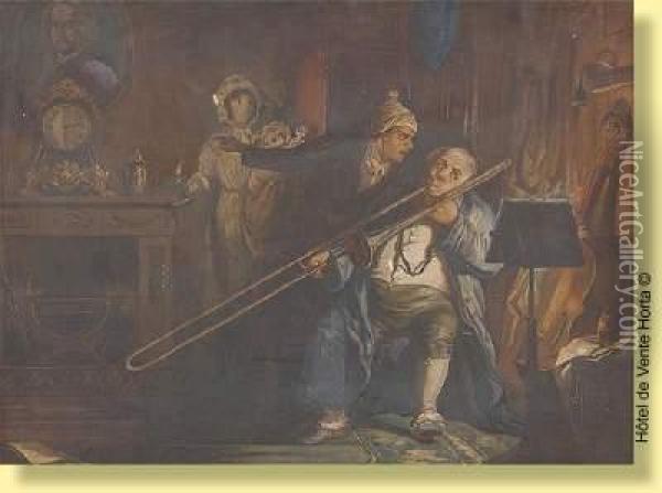 Le Joueur De Trombone Oil Painting - C. Hobson
