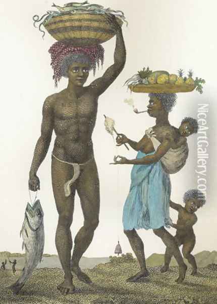 Family of Negro Slaves from Loango, 1792, plate 69 from Narrative of a Five Years Expedition against the Revolted Negroes of Surinam, engraved by William Blake 1757-1827 pub. 1806 2 Oil Painting - John Gabriel Stedman