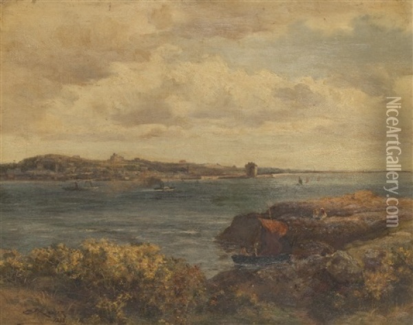 On The Coast Oil Painting - James S. Kinnear