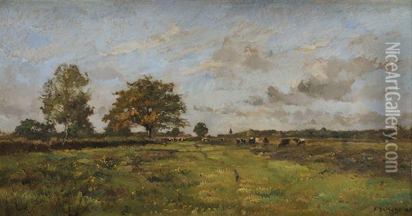 Le Troupeau De Vaches Au Paturage Oil Painting - Pierre-Emmanuel Damoye