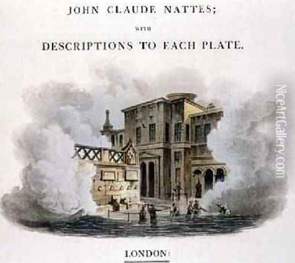Taking the Waters at Bath frontispiece to Bath Illustrated by a Series of Views Oil Painting - John Claude Nattes