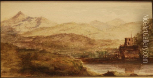 Scottish View With Text Oil Painting - William Brodie