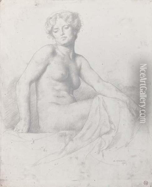 Study Of A Nude Oil Painting - William Clusmann