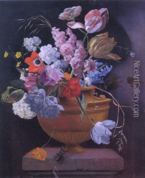 Vase Of Flowers Oil Painting - Arthur Chaplin