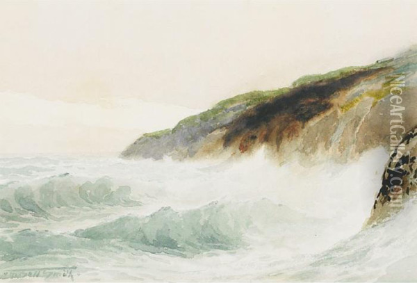 Coast Of England Oil Painting - Frederic Marlett Bell-Smith