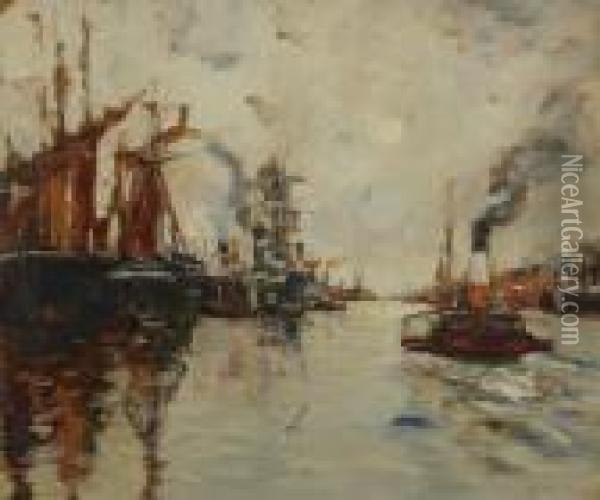 Shipping On The Clyde Oil Painting - James Kay