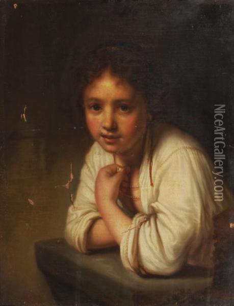 Jeune Fille A Sa Fenetre Oil Painting - Rembrandt Van Rijn