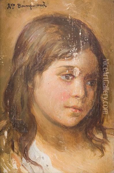 Ritratto Di Fanciulla Oil Painting - Augusto Bompiani