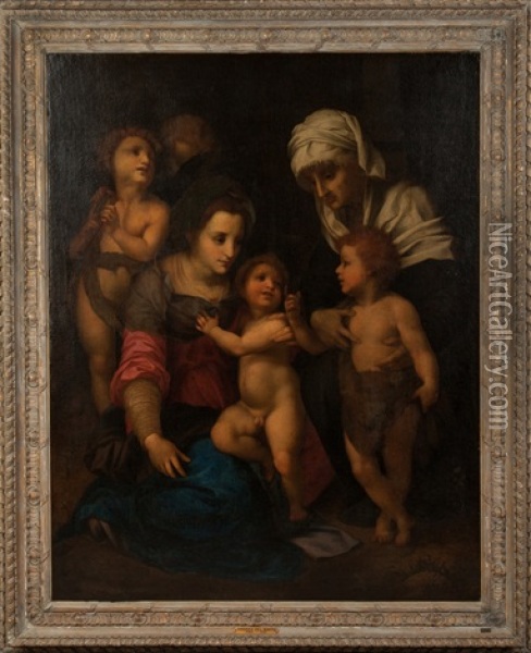 The Holy Family With Angels Oil Painting - Andrea Del Sarto