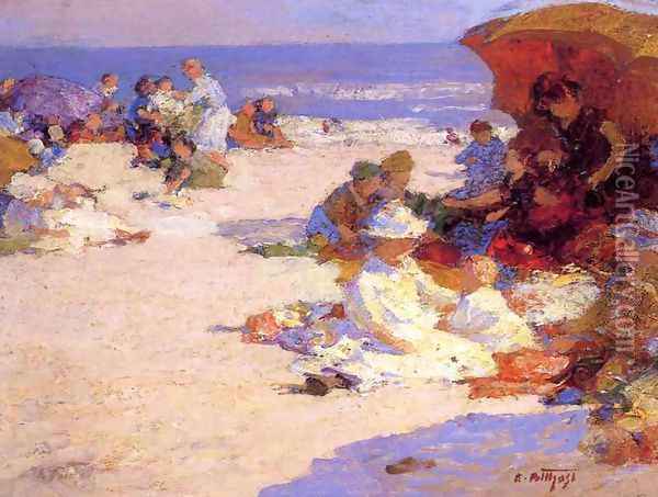 Picknickers on the Beach Oil Painting - Edward Henry Potthast