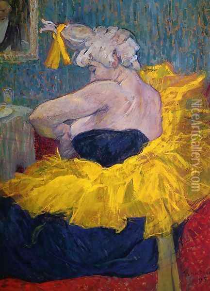 The Clownesse Cha U Kao At The Moulin Rouge Ii Oil Painting - Henri De Toulouse-Lautrec