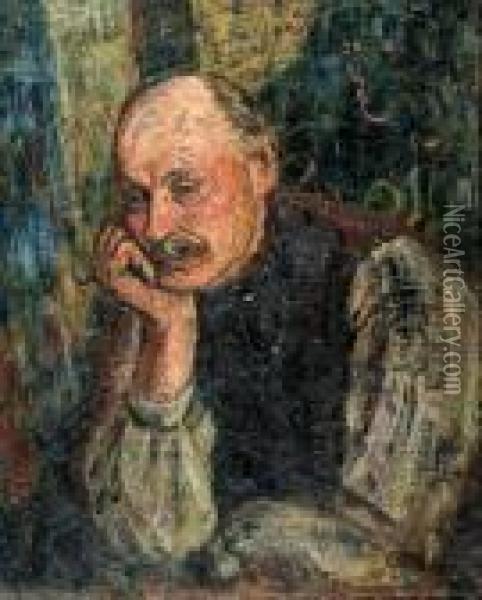 Mann Mit Aufgestutztem Kopf Oil Painting - Christian Rohlfs