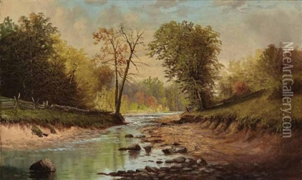 Indiana Landscape Oil Painting - William Mckendree Snyder