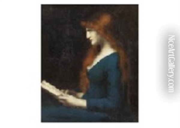 Portrait Of Woman Oil Painting - Jean Jacques Henner