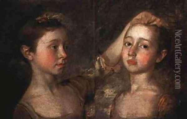 The Painter's Two Daughters Oil Painting - Thomas Gainsborough