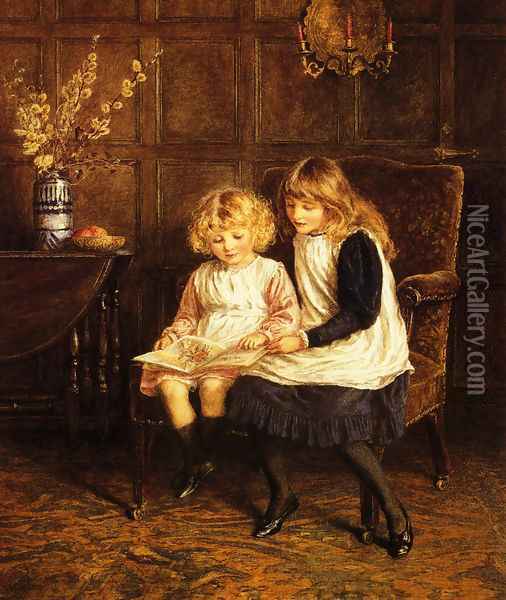 Reading Lesson Oil Painting - Helen Mary Elizabeth Allingham