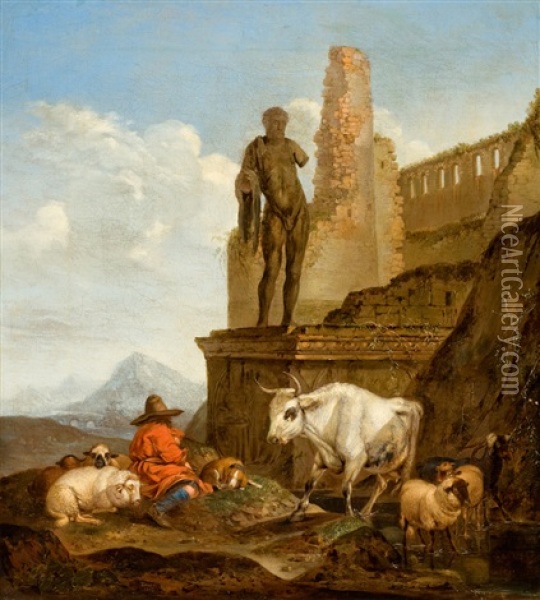 Italienische Landschaft Oil Painting - Theodor Roos