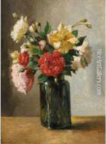 A Flower Still Life Oil Painting - Bernard Johann De Hoog