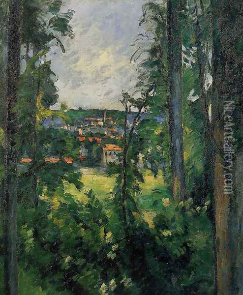 Auvers Sur Oise View From Nearby Oil Painting - Paul Cezanne
