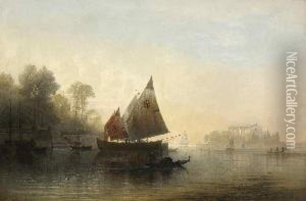 In Der Lagune Von
 Venedig. Oil Painting - Karl Heilmayer