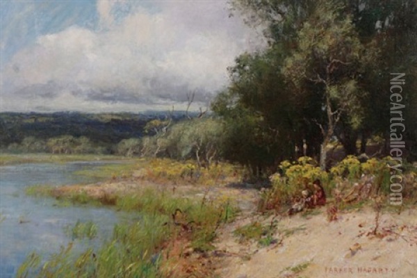 River Scene Oil Painting - Parker Hagerty